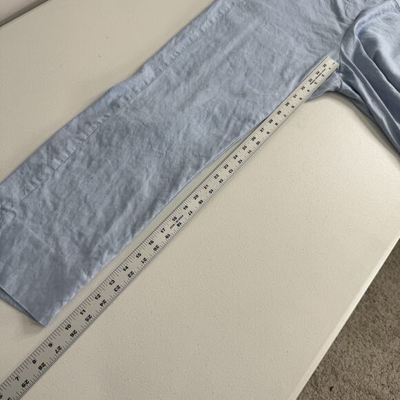 J. Jill Linen Stretch Pants Womens Large Tall Blue Trousers Pull On Coastal Prep - Picture 9 of 12